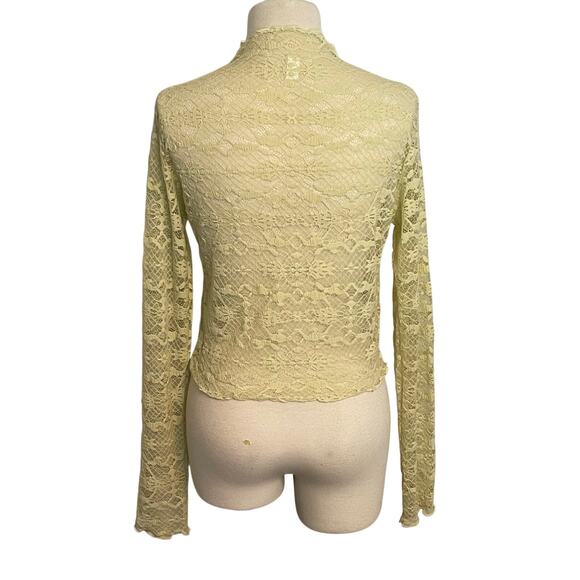 BP Lace Top Pullover Sheer Lime Green Size Medium Y2K - Picture 2 of 7